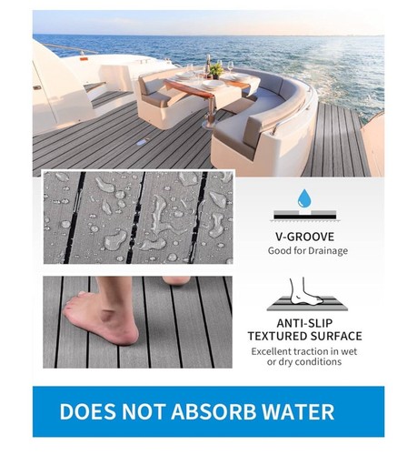 2x EVA Foam Boat Flooring with 3M Adhesive Backing Marine Decking 96x16.8” - Picture 3 of 7