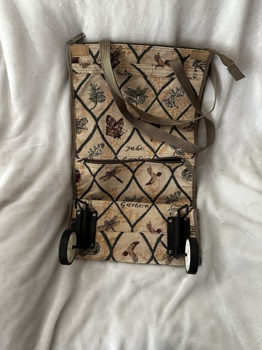 JADE Gobelin Garten faltbare Reisetasche mit Rollen Top Zustand - Bild 3 von 4
