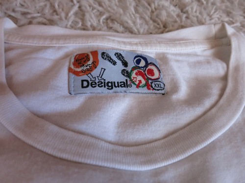 4 magliette Desigual magliette magliette maniche lunghe colorate bianco grigio oliva taglia XXL - Foto 11 di 11