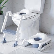 3-in-1 Potty Training Seat with Step Stool Ladder Detachable Seat for Toddlers