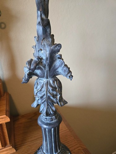 Ornate 18" tall Finial Grey Charcoal/Blue - Picture 6 of 7