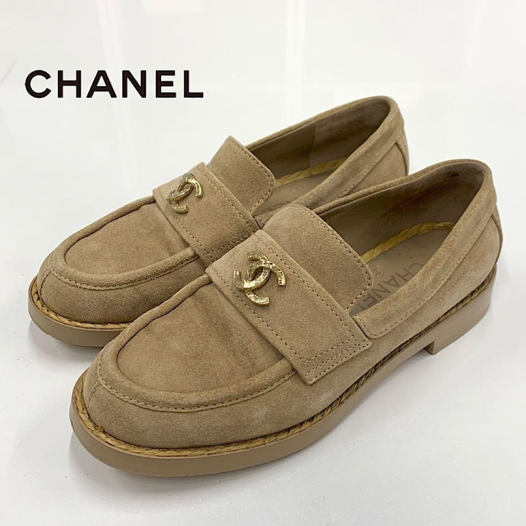 靴 CHANEL Coco Mark Tassel Heel Loafers Chanel Tassel Loafers/Loafers/36/Crm/Enamel/Coco Mark// | eBay