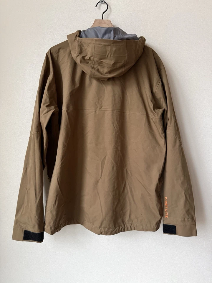 First Lite Seak Stormtight Rain Jacket Waterproof Hood XL Brown Dry Earth Hunt - Image 2 of 3