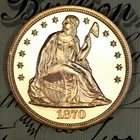 * 1870 CAM * PRISTINE++ GEM PROOF SEATED LIBERTY DOLLAR * FROM COLLECTION
