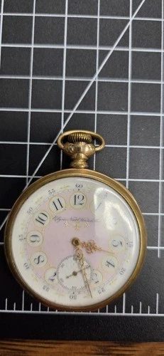 ⏱️ Vintage Elgin National Watch Co Pocket Watch Fancy Pink Dial Working Antique
