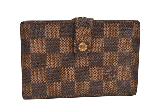 Authentic Louis Vuitton Damier Porte Monnaie Billets Viennois Wallet Junk 7841M