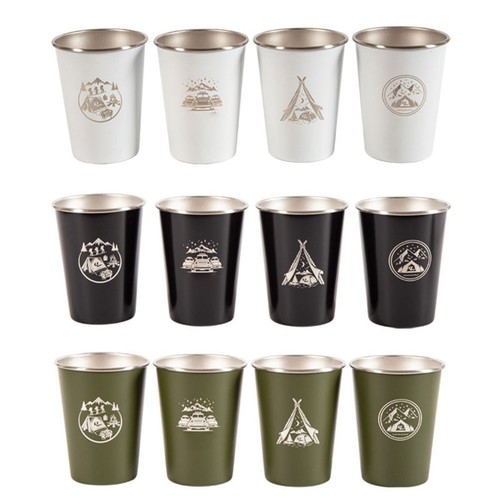 500ml Stainless Steel Cup 4-piece Camping Cup Set Large Capacity For Drinks - Picture 10 of 16