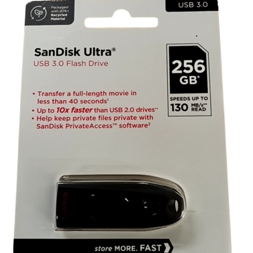 SANDISK Ultra USB 3.0 Flash Drive 256GB High Speed Data Transfer - 第 3/5 張圖片