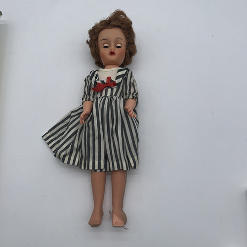 1950s Era 14" High Heel Fashion Doll Sleepy Eyes W/ Dress & Earrings Mid Century - Picture 3 of 9