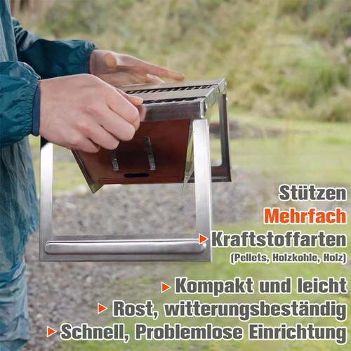Holzkohlegrill BBQ Barbecue Grill Klappgrill Tragbar Falt Campinggrill Klein - Bild 18 von 21
