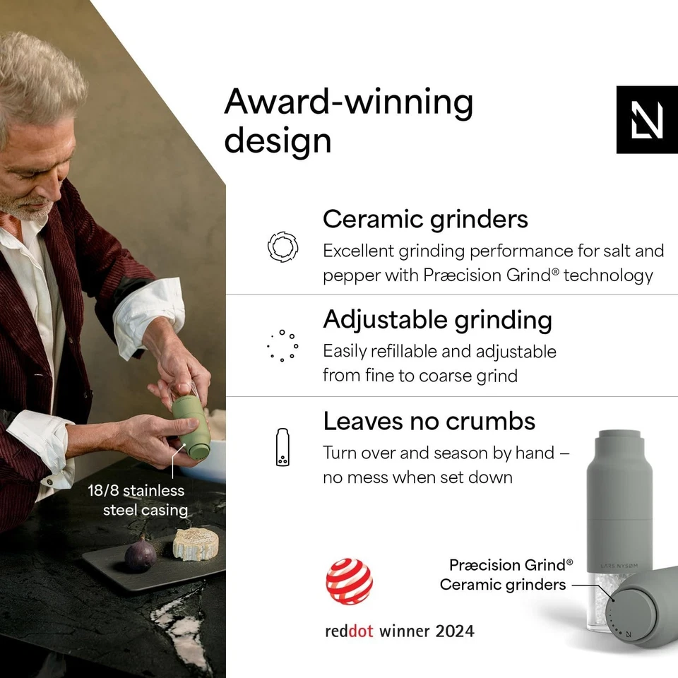 Modern Salt and Pepper Grinder Set, Stainless Steel Mills - Image 4 of 4