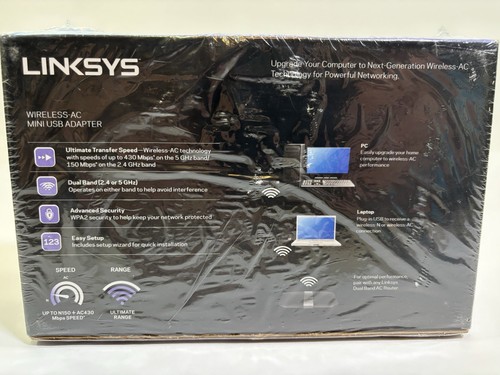 Linksys AE6000 Wireless AC Mini USB 2.0 Adapter Dual Band 5Ghz Internet Network - Picture 2 of 10