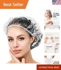 Economical 30 Pack of Clear Shower Caps - 17.3 Inch Waterproof Hair Protectors