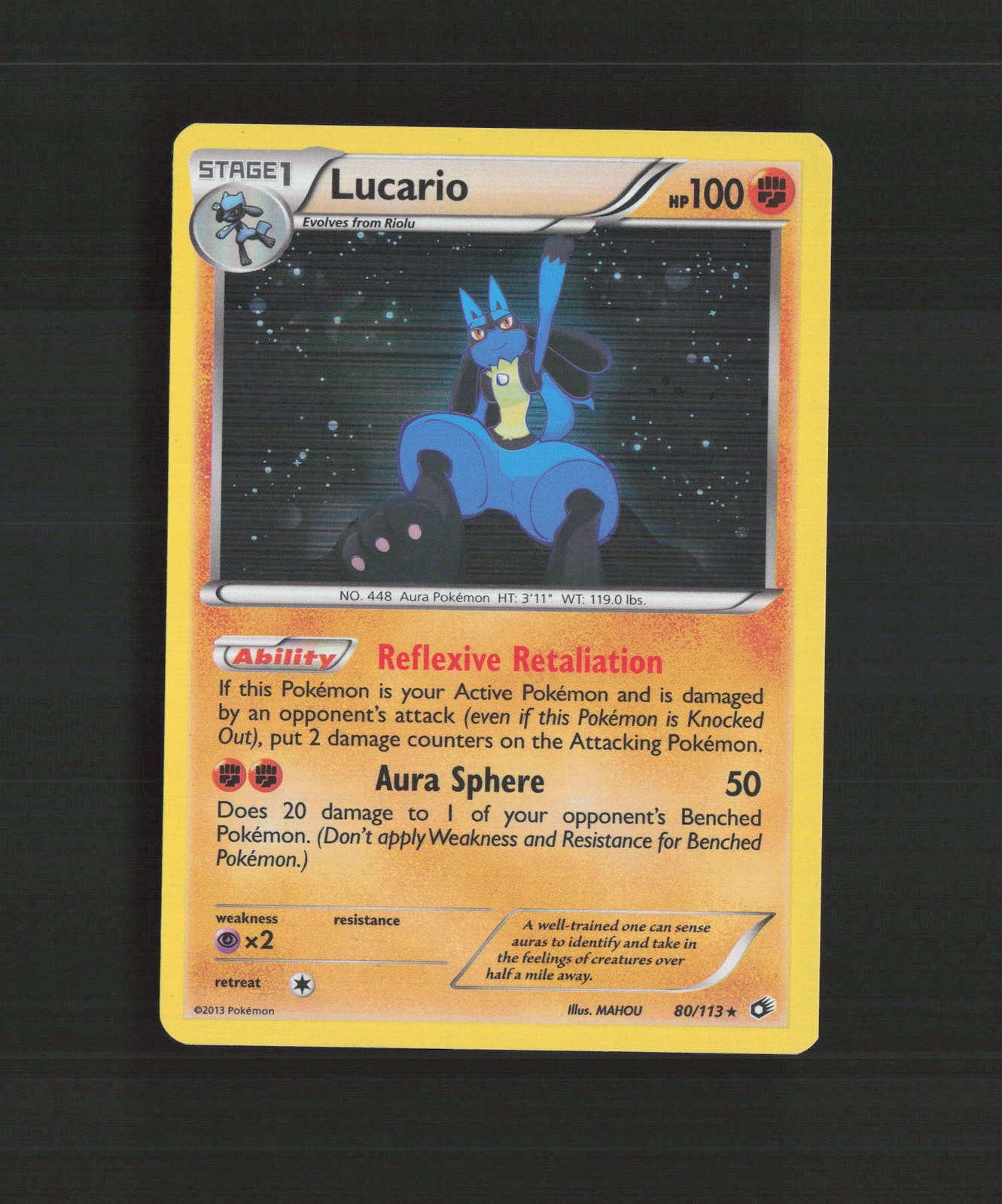 Lucario 80/113 Legendary Treasures Rare Holo Pokemon Card LP+