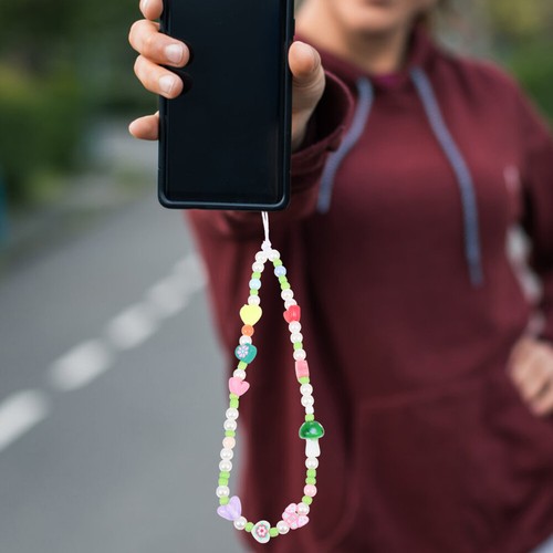 4 Pieces Contrast Color Beaded Lanyard Miss Phone Charm Strap Mobile Decoration - Zdjęcie 5 z 12
