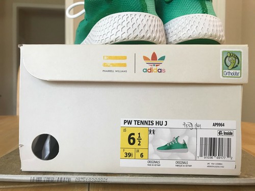 ADIDAS YOUTH PHARRELL WILLIAMS HU SIZE 6.5 TENNIS SHOES GREEN WHITE AP9964 - Picture 10 of 10