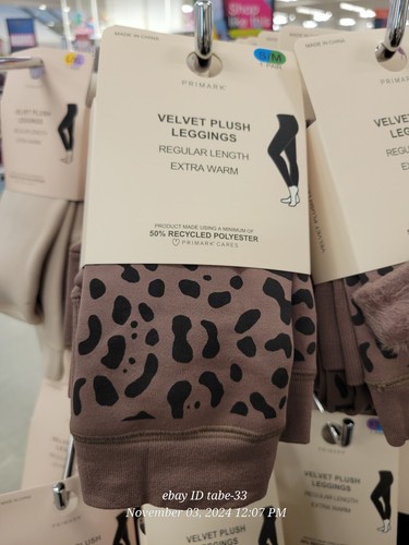 Leggings donna Primark velluto peluche nero o colore foderato pelliccia sintetica XS S L XL XXL - Foto 47 di 79