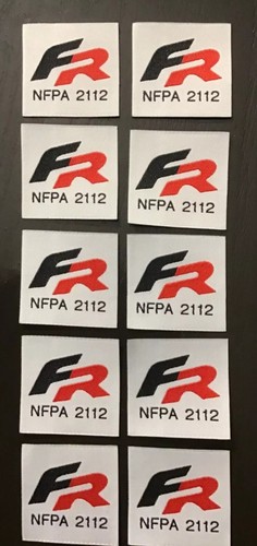 10 FR NFPA 2112 Iron On Patch / Tag Fire Retardant Pants Shirt Jacket - Picture 1 of 2