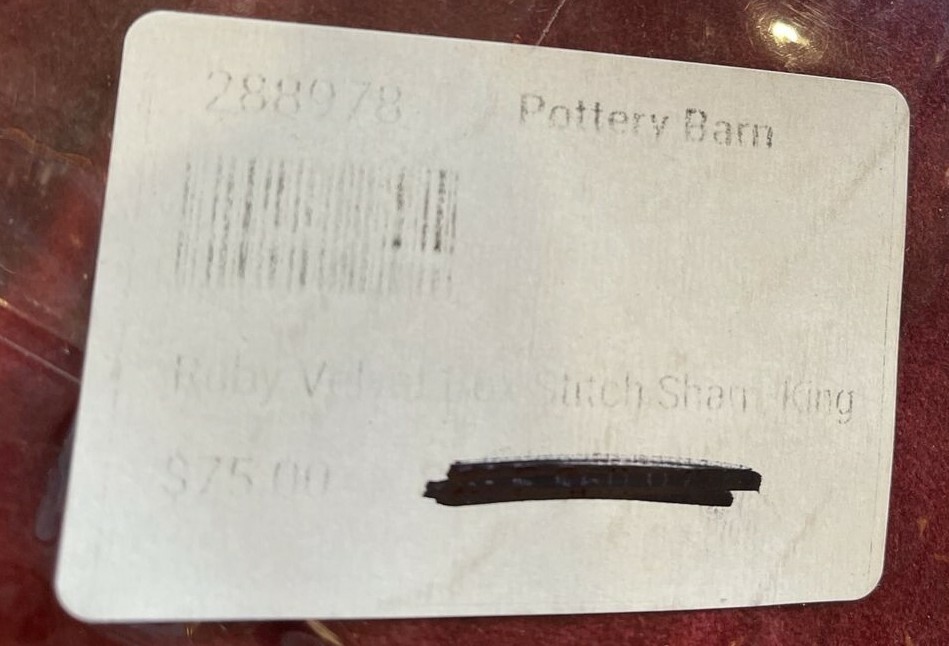 Pottery Barn Red Velvet Box Stitch Quilted Sham, King, Free Shipping Nowa cena