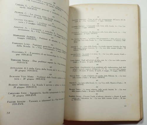 Bibliografia della Carta Della Scuola 1940 Bottai Fascist Italy Education School - Picture 3 of 6