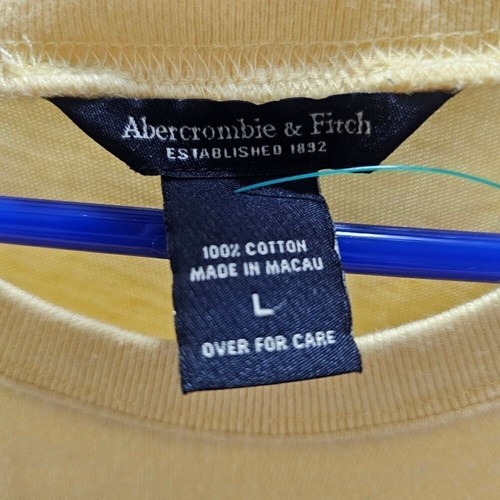 Abercrombie & Fitch Soccer Long Sleeve Tee 'We Score More' Yellow Graphic Y2K - Picture 4 of 8
