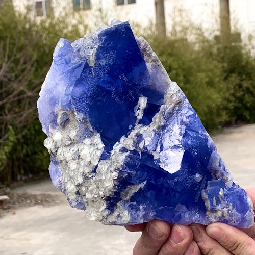 4.53LBNatural transparent blue cubic fluorite mineral sample from Inner Mongolia - 第 2/18 張圖片