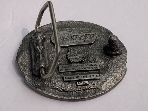 Vintage Pewter COLT KNIVES BELT BUCKLE United Cutlery Brand USA - Picture 4 of 6