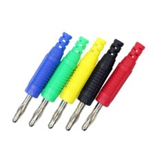 5PCS 2mm Banana Plug Copper Nickel Plated Tail Spiral Test Leads Connectors Plug