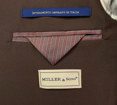 Mint! 38 R Miller & Sons Brown Slim Fit Patch Pocket Blazer Made Italy - Picture 11 of 13