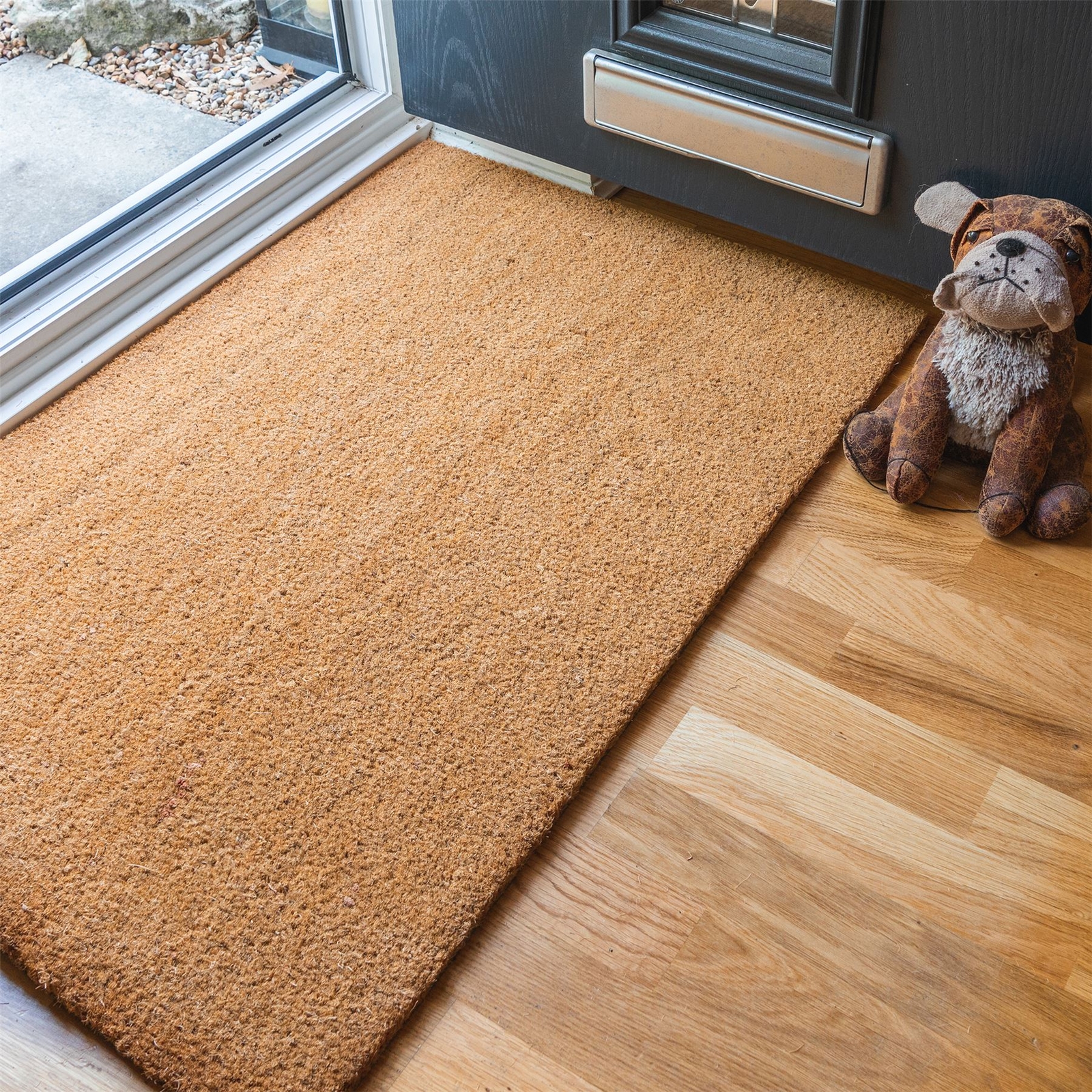 2x Door Mat NonSlip PVC Coir, 90 x 60cm Plain Indoor Mats
