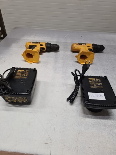 Lot of 4 DeWalt Drills & Chargers - Used, Working, No Accessories