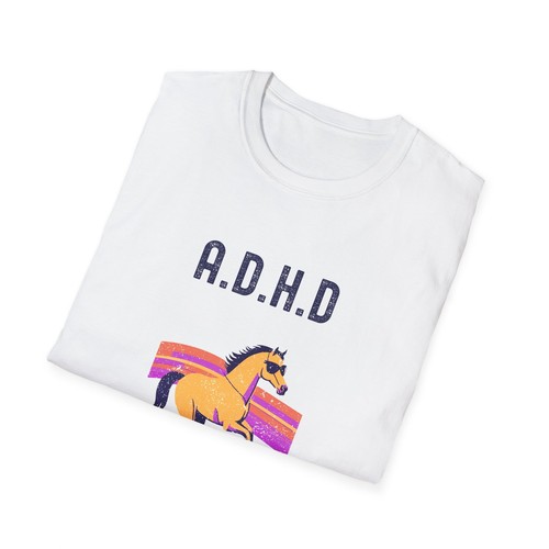 A.D.H.D. Horsepower Unisex T-Shirt, Funny Horse Lover Tee, Unique Gift for - Picture 11 of 57