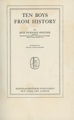 Kate Dickinson Sweetser, Ten Boys From History~1910 Harper & Brothers Publishers - Bild 3 von 6