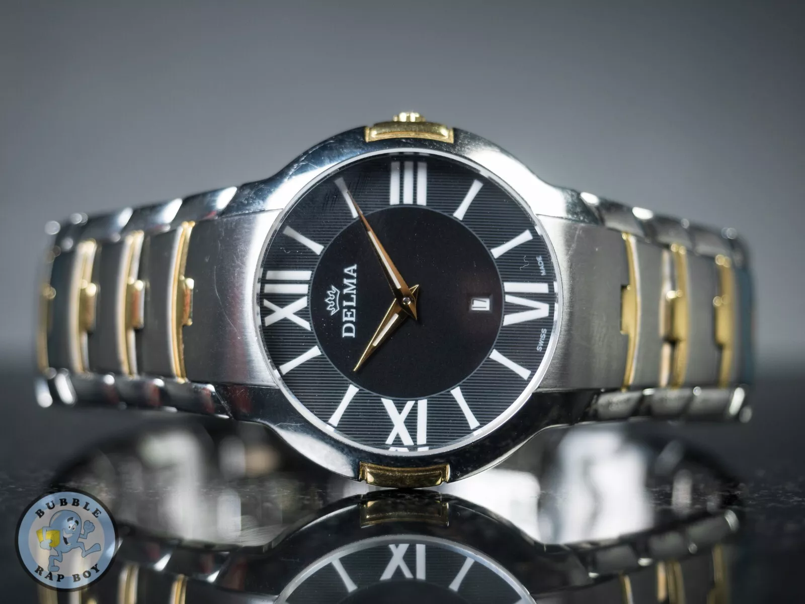 MONTRE BRACELET ROBE QUARTZ DE FABRICATION SUISSE DELMA CRISTAL SAPHIR