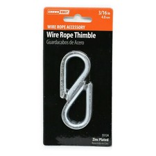 2 pcs Crown Bolt 55124 Wire Rope Thimble for 3/16 in Rope, Zinc Plated Clamp Set