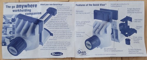 Record Quick Vice DIY With Extra Base And Unique Base Clamp Complete Set - Picture 14 of 18