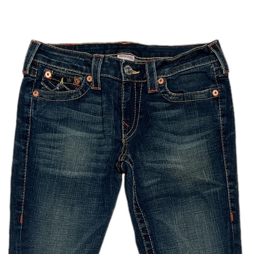 True Religion Jean Pants Womens 30x34 Joey Blue Denim World Tour Flare - 第 2/12 張圖片