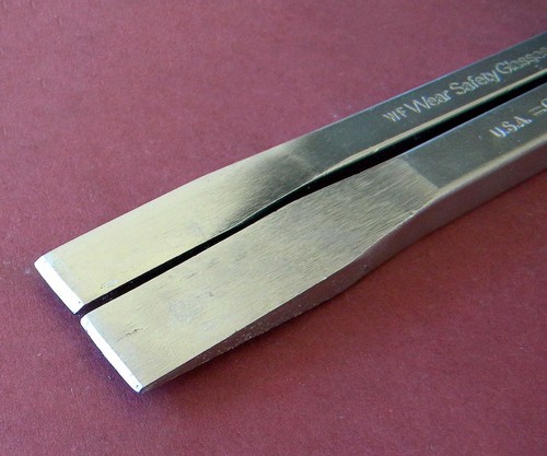 Vtg Craftsman 2PC 1/2", 5/8" Cold Steel Chisels #42973 WF, #42974 WF, USA - Picture 11 of 11
