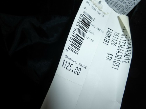 NWT Vintage AKA EDDIE Bauer LONG SLEEVE Black VELVET Dress Size 10 $125 LINED - Picture 8 of 8