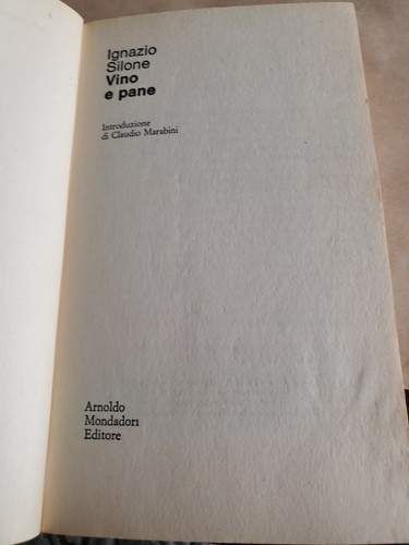 Vino e pane - Ignazio Silone Oscar Narrativa - 1992 Printing - Italian Edition  - Picture 5 of 5