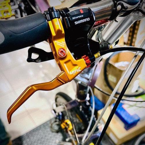 Juego de palancas de freno Juin Tech C1 eBike City plegable accionado por cable dorado - Imagen 10 de 12