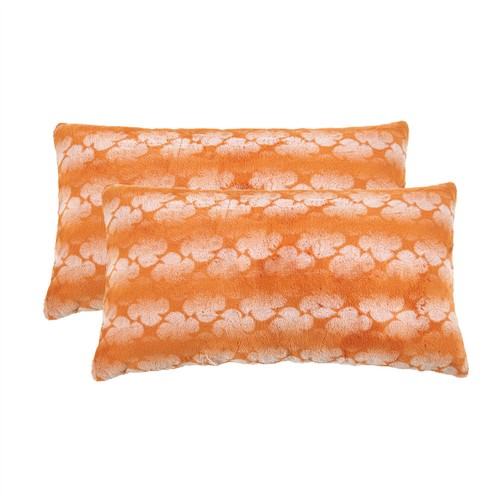 Set of 2 Ballys Faux Fur Pillow Covers Geometric Decorative Throw Pillow Case - Picture 48 of 60