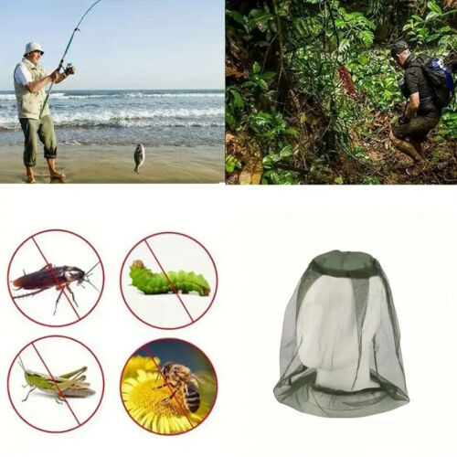 Mosquito Head face Net cover Insect Fly Mesh Face Protector Travel Camping - Picture 3 of 15