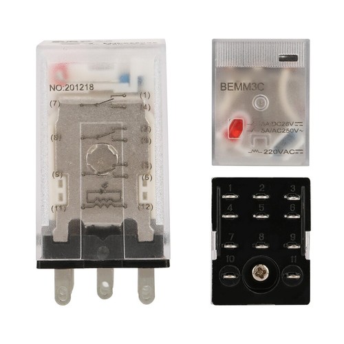 5A Mini Stable Electromagnetic Relay 11-pins BEMM3C Intermediate Relay AC 220V - Picture 3 of 7