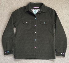 Joules Women’s Jacket Highlander Crocodile Corduroy Cord Size Uk 10 Dogs Green