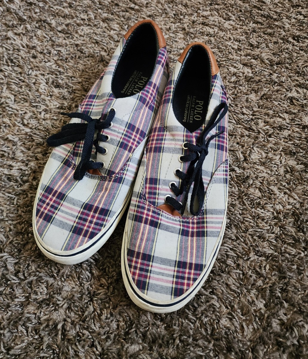 Polo Ralph Lauren D Plaid Thorton III Fashion Sneakers Shoes Men\'s Size 11 NEW Men main image 2