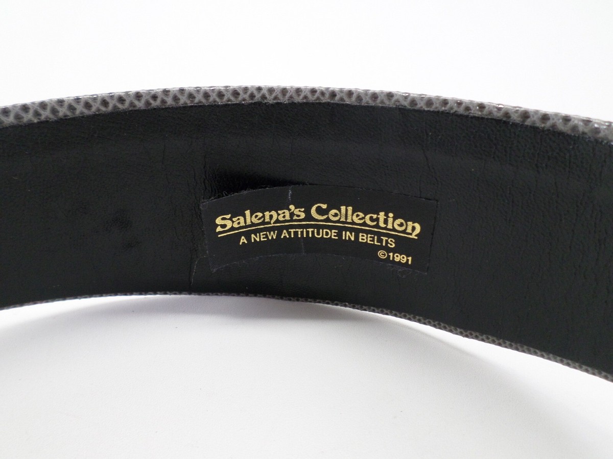 VTG Salena’s Collection Light Green Metallic & Goldtone Belt-Size 32- Awesome Vtg 1989 Beaded Belt Salena main image 3