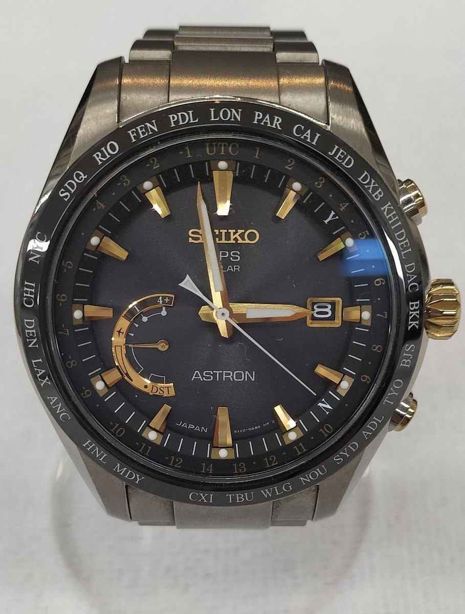 Seiko Astron SBXB087 GPS Date Titanium Sapphire Black Gold Seiko Astron SBXB087 GPS Date Titanium Sapphire Black Gold