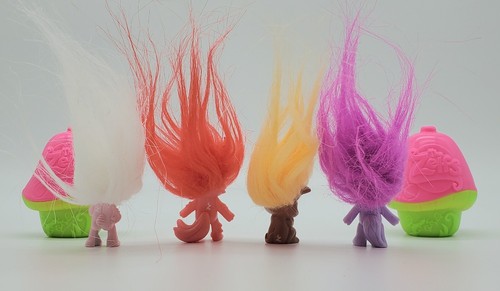 Lote de 4 mini muñecas troll The Zelfs Blind Pots con 2 soportes para hongos - Imagen 2 de 3