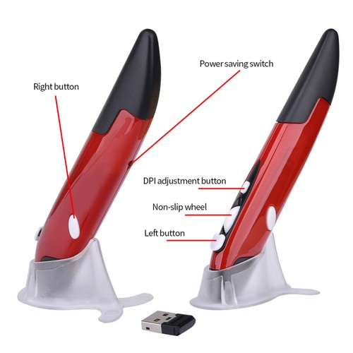 PC 2.4GHz Optical USB Wireless Pocket Drawing Write Pen Pointing Mouse Mice C0P4 - Picture 10 of 11